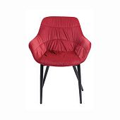 Stuhl mit Armlehnen für das Esszimmer in Bezug rot Samt in der Breite von 63 cm