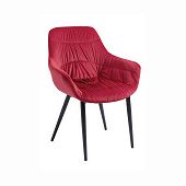 Schöner Stuhl mit Armlehne Stoffbezug rot Samt in der Höhe mit 82 cm