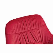 Esszimmerstuhl mit eleganter Rückenlehne plus Armlehne in Stoffbezug rot